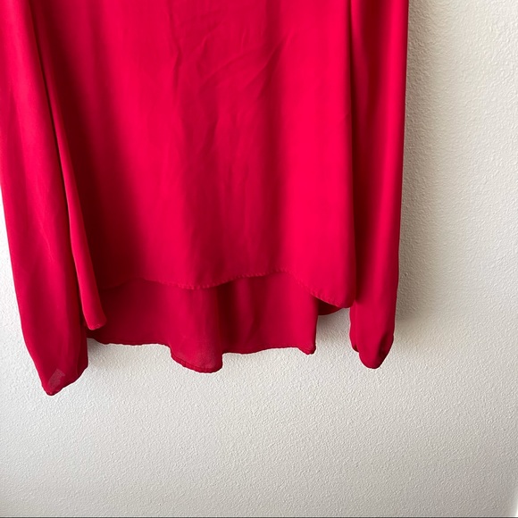 Lili White Red Lace Blouse Long Sleeve - Picture 4 of 7